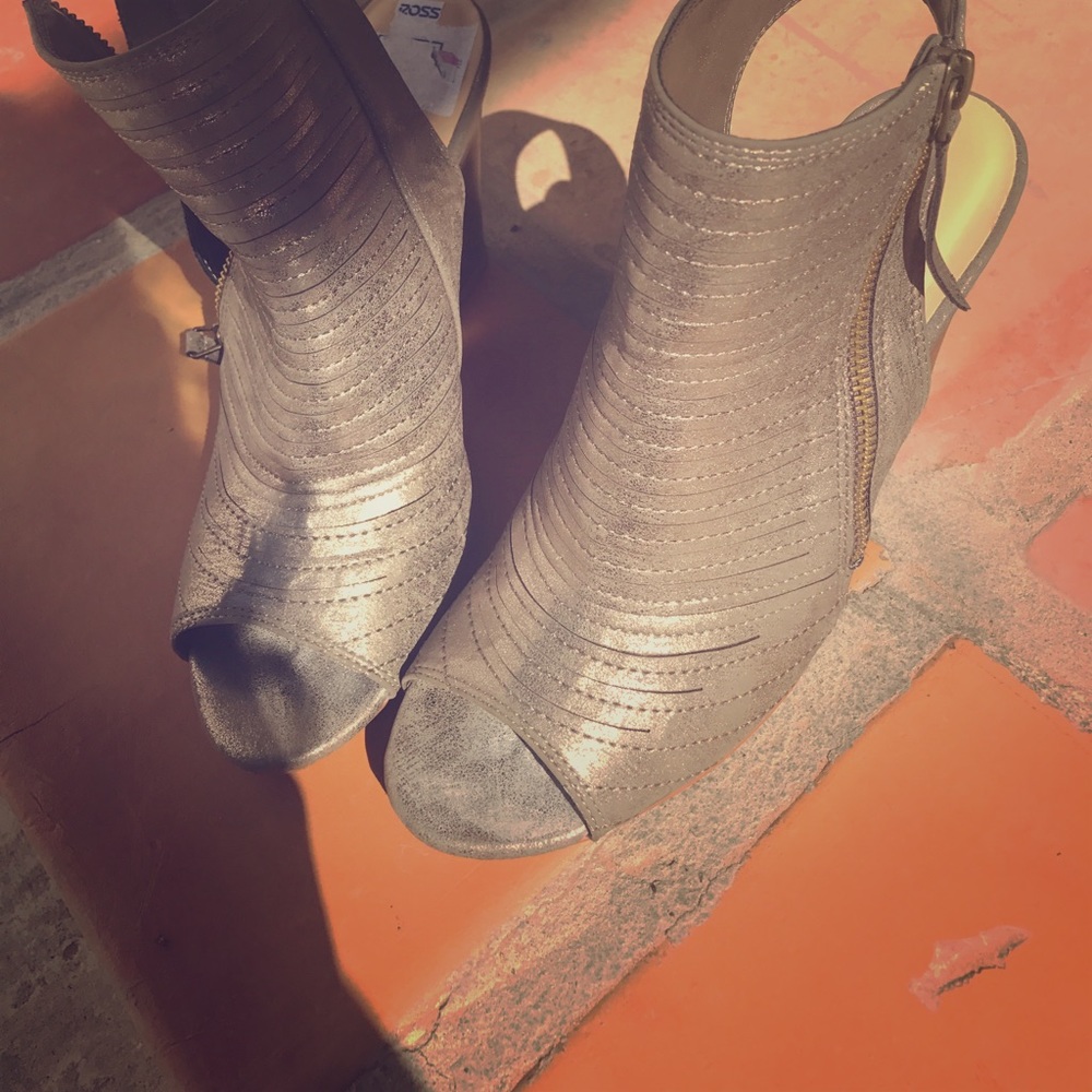 Pewter Wedge Heels