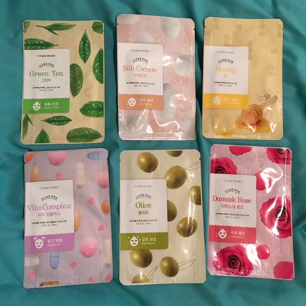 Korean Etude house facial masks set