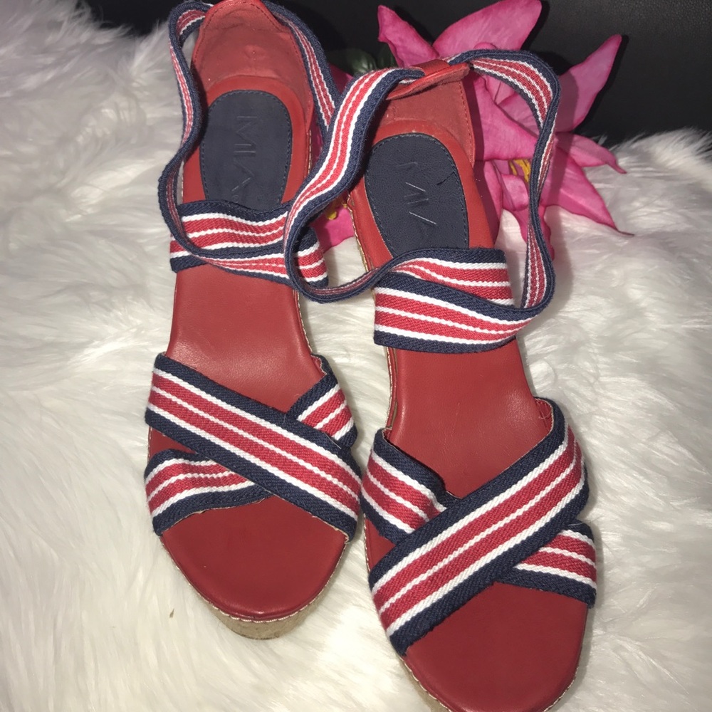 Red, White & Blue Strappy Sandals NWOT