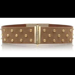 Tory Burch Theophile Suede Crystal Stud Belt- Lrg