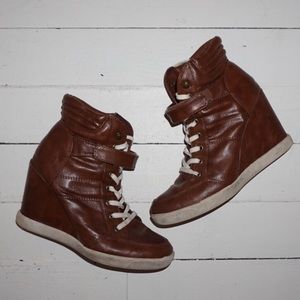 Steve Madden wedge leather sneakers