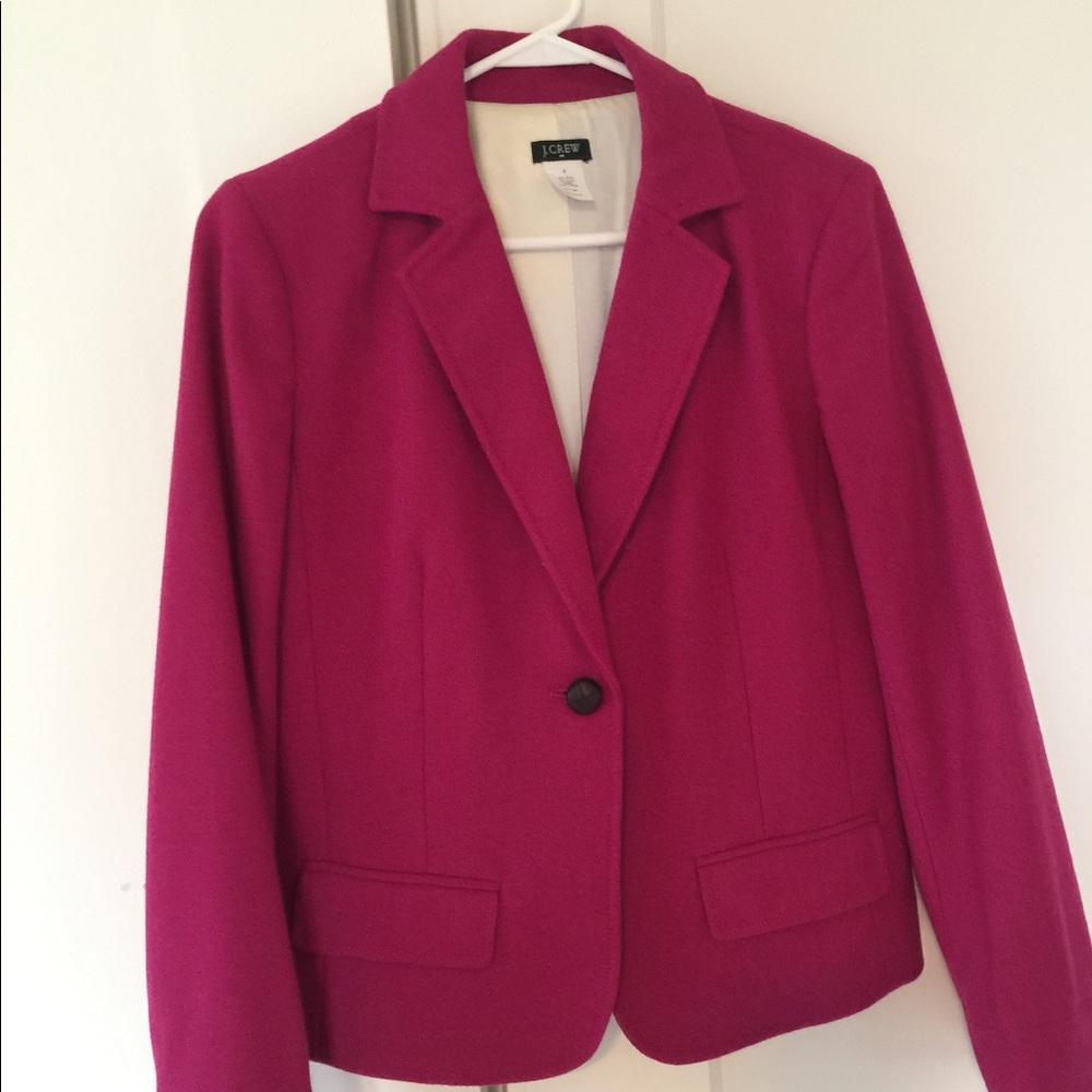 J. Crew Fuscia wool blazer 6