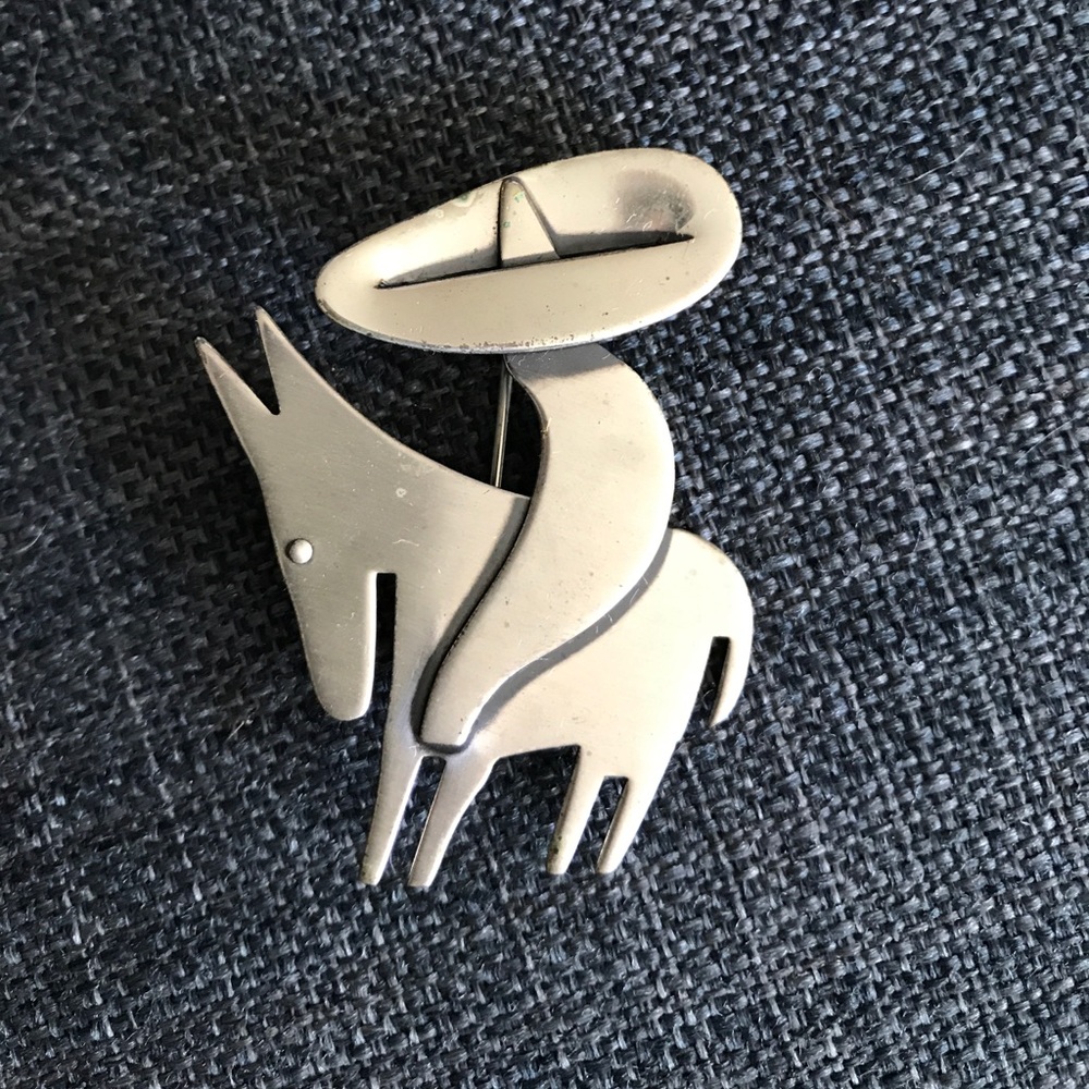 Vintage Mexican Orb Sterling Silver Pin