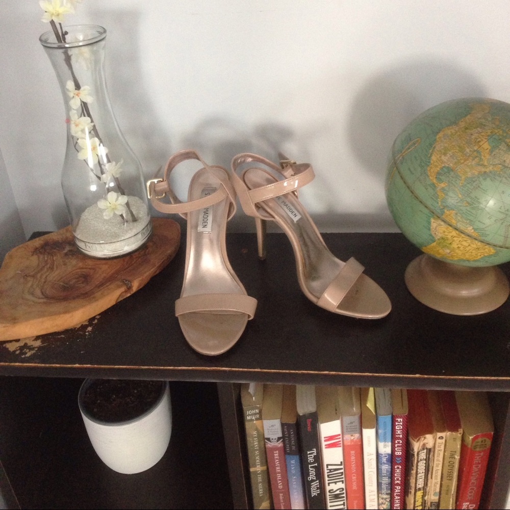 Steve Madden Patent Nude Ankle Strap Heels