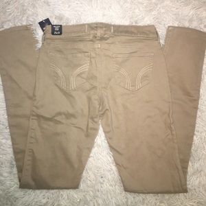 khaki hollister super skinny jeans