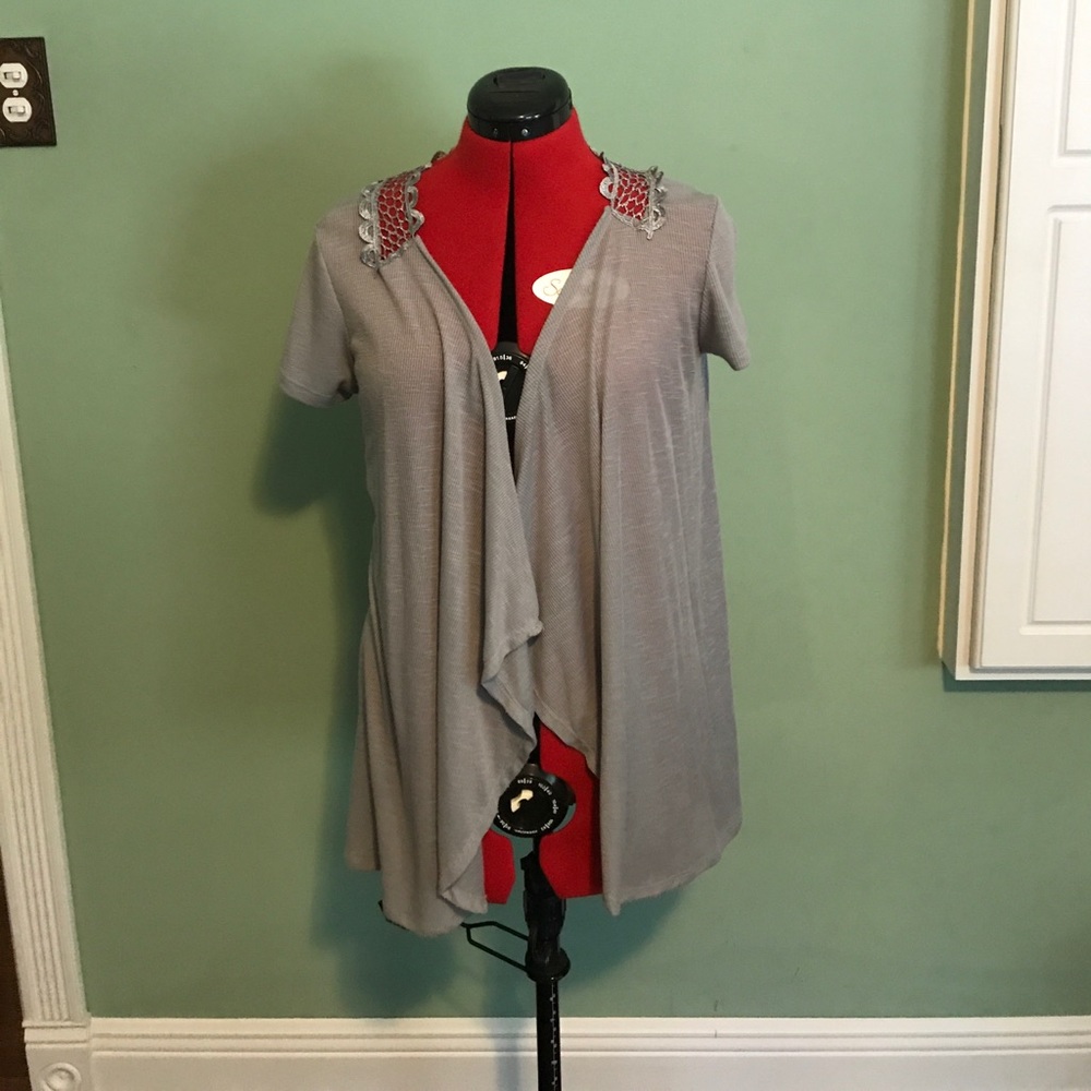 Grey Lace Tunic 30" long