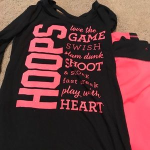Justice Basketball Tshirt and leggings