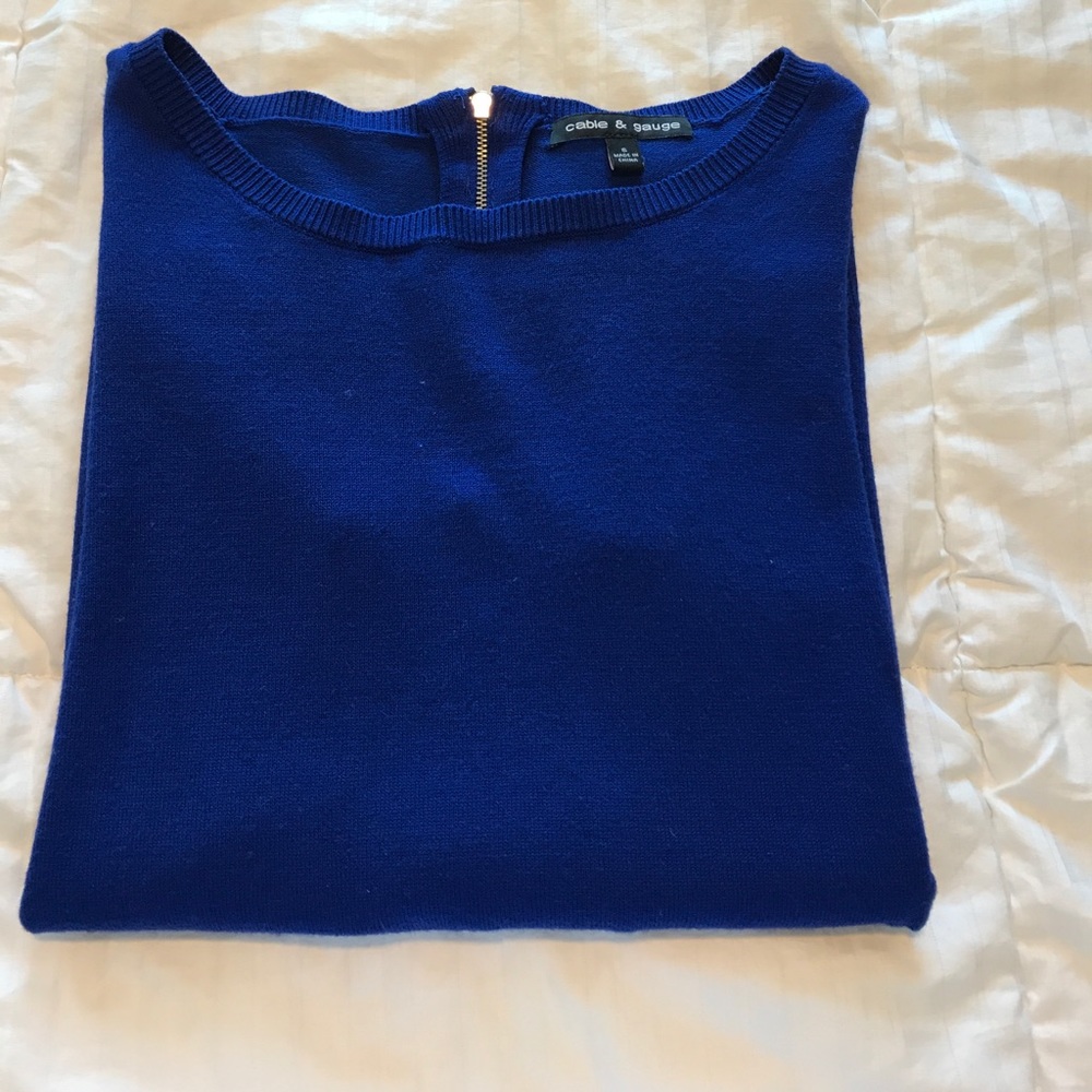 Royal blue, zip back sweater