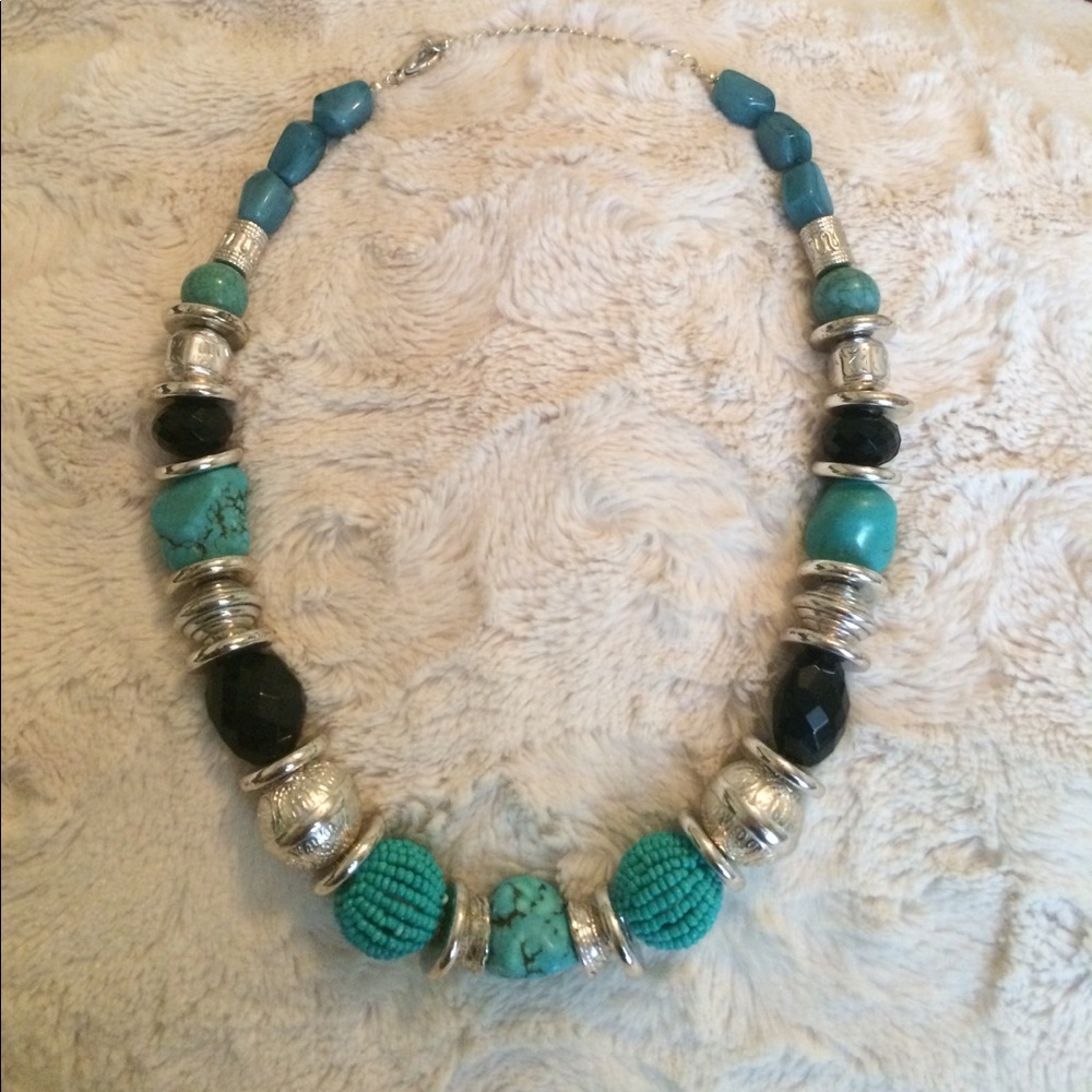 Turquoise and Black necklace.