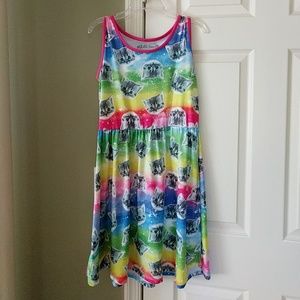 Cat rainbow fit and flare dress