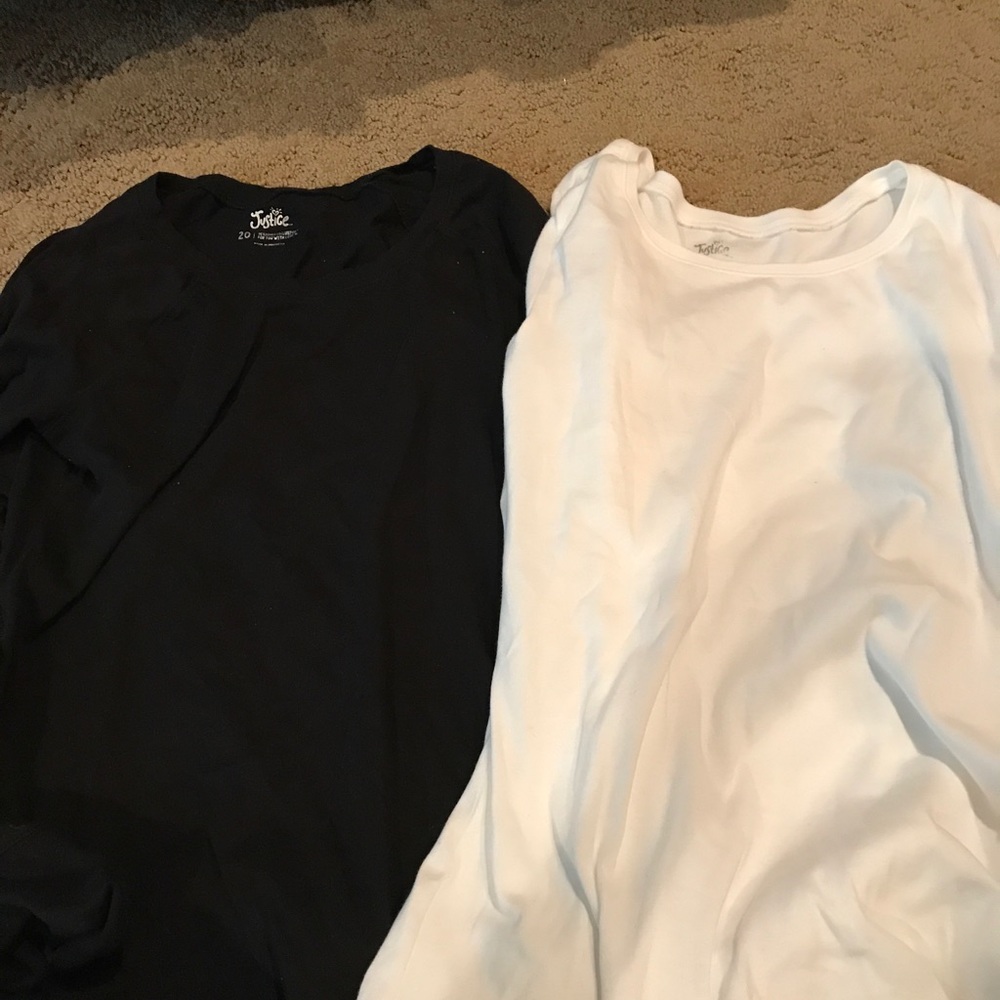 Black and White Long Sleeve Tshirt Justice