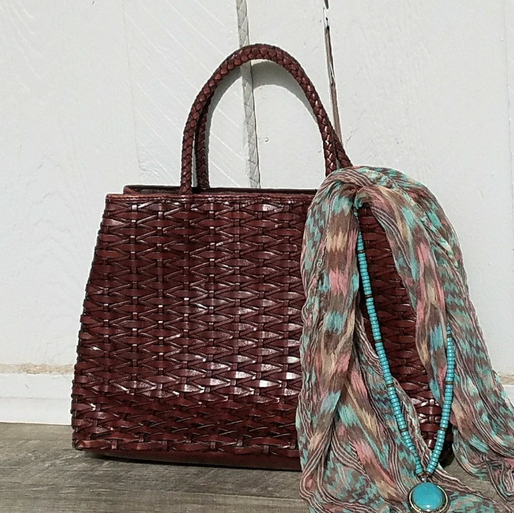 Bechamel woven leather purse