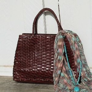 Bechamel woven leather purse