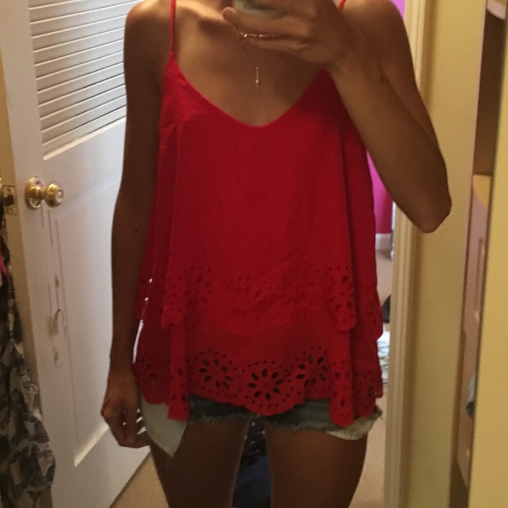 Red blouse
