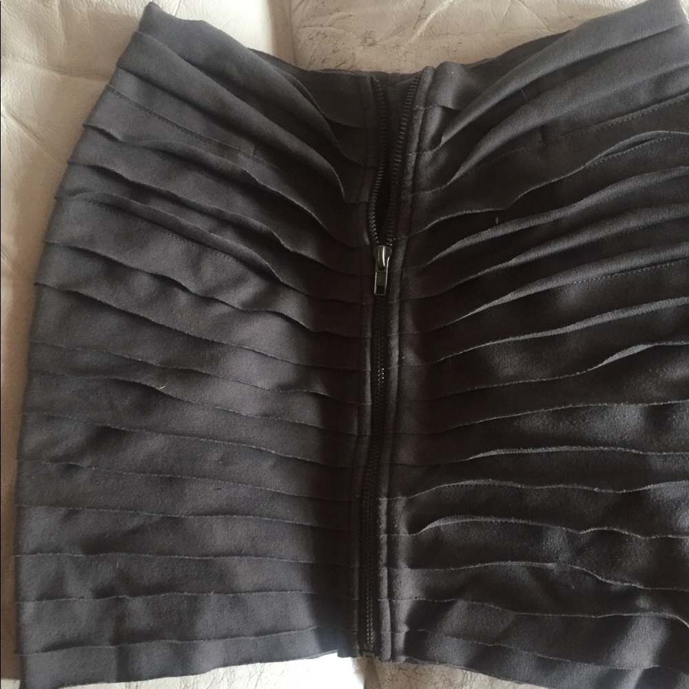 Gray mini skirt size medium zipper in the front