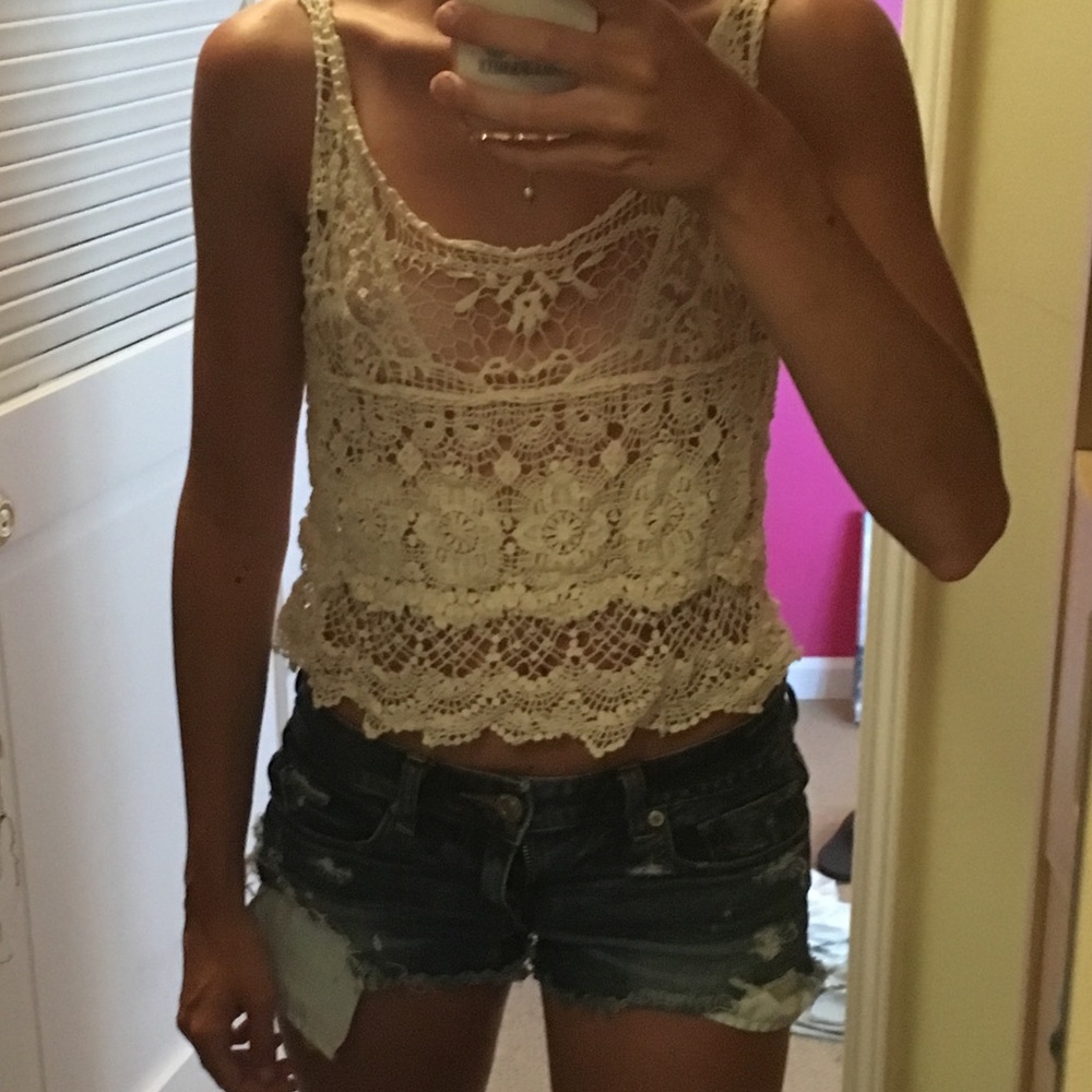 Lace knit top
