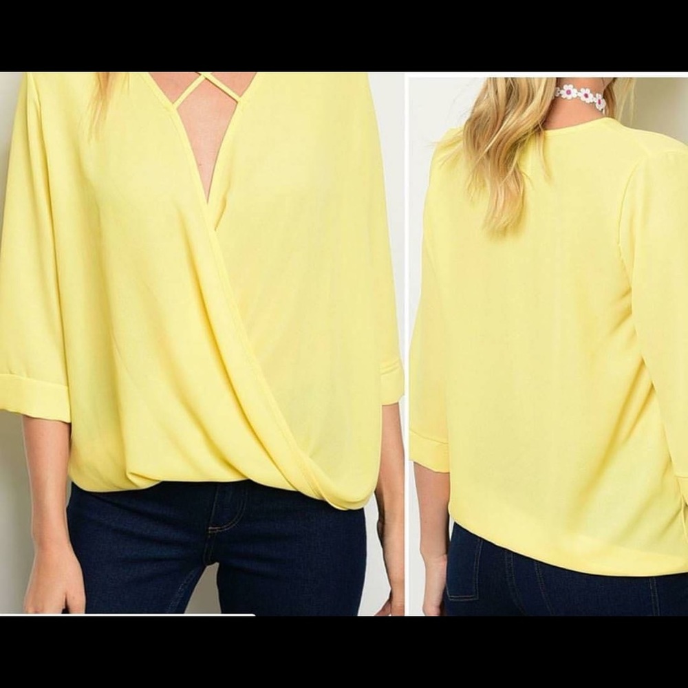 Yellow Lace Up Long Sleeve