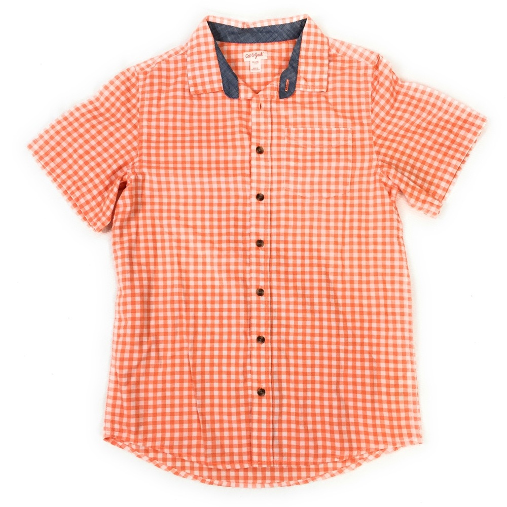 Cat & Jack Boys' XL Orange Button Down Shirt