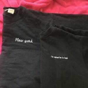 2 CROP SWEATSHIRTS FROM PACSUN