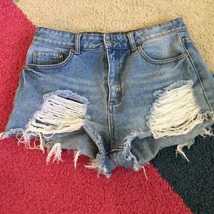 Distressed Forever 21 jean shorts