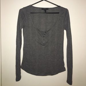Gray Long Sleeve Henley