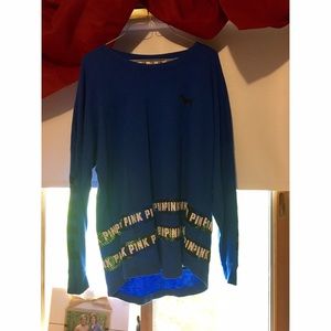 PINK long sleeve blue top