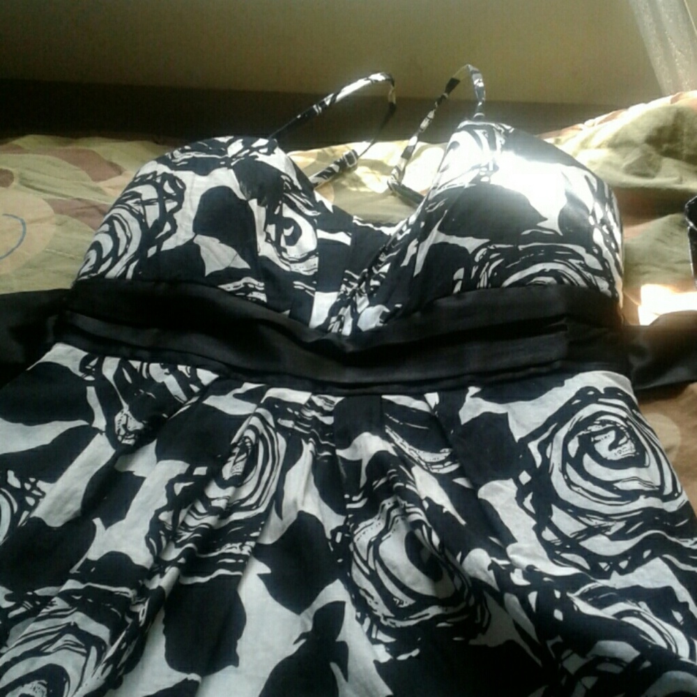 Black and white formal dress