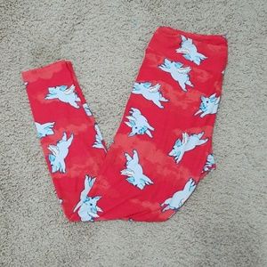 TC LuLaRoe Flying Pig Leggings