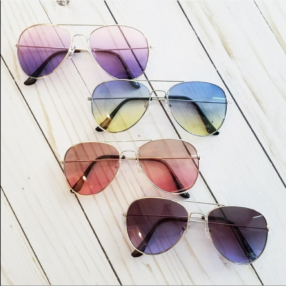 Fun Fashion Color Aviator Sunglasses 🌞😎