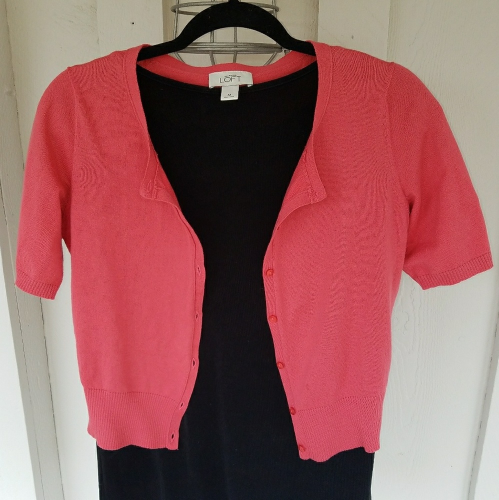 Loft cropped, short sleve cardigan