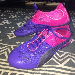 Pink and Purple Puma Sneakers