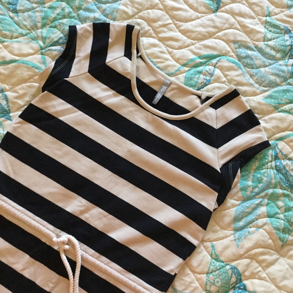 Hanna Andersson Black and Cream Stripe Dress