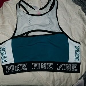 Pink sports bra