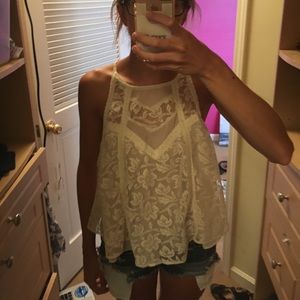 White flowered camisole