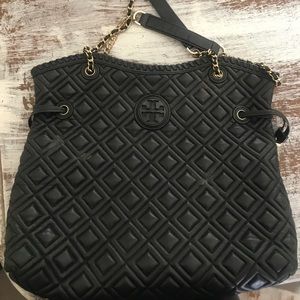 Tory Burch Marion Quilted Black Tote