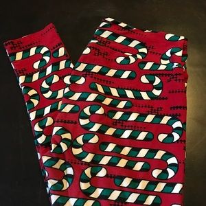 LuLaRoe Candy Cane Leggings