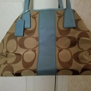 Coach signature frame kisslock Carryall