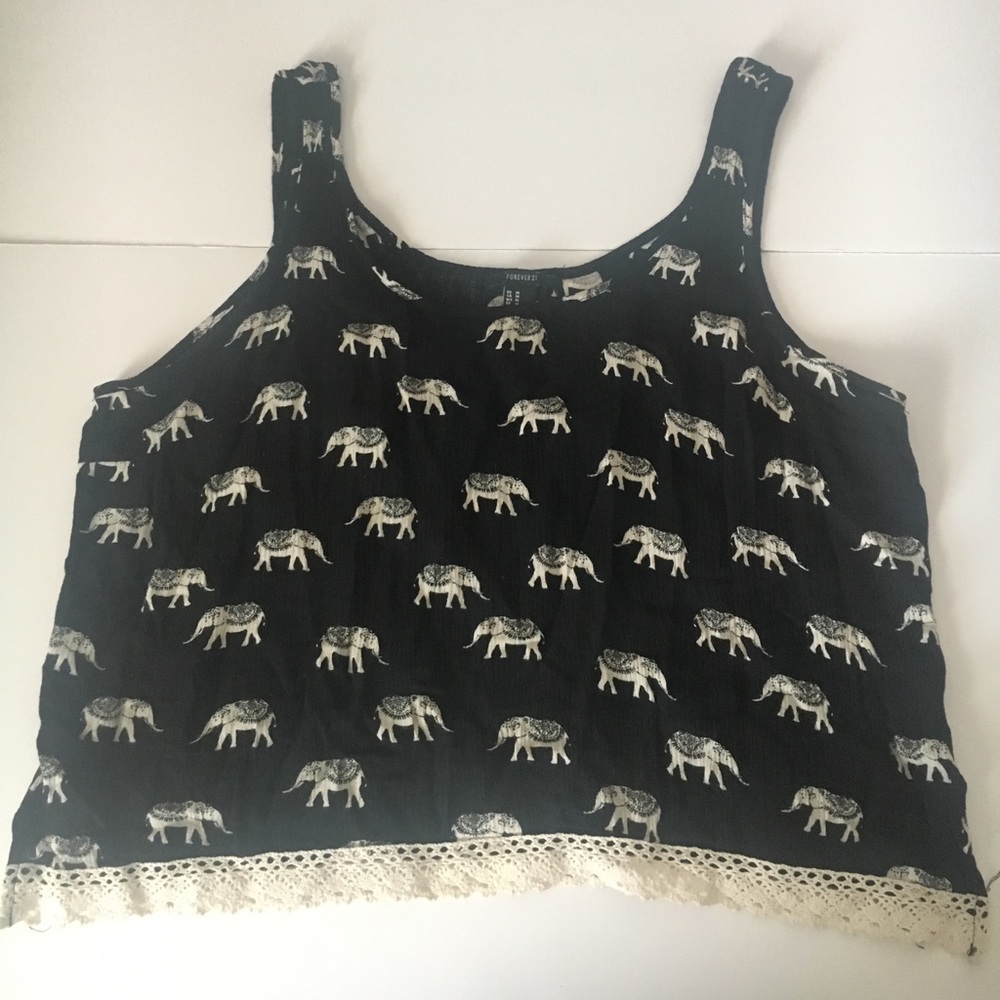 Elephant patterned crop top