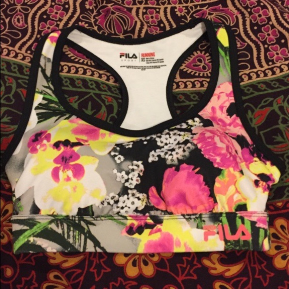 FILA sports running bra floral, xs 🌼