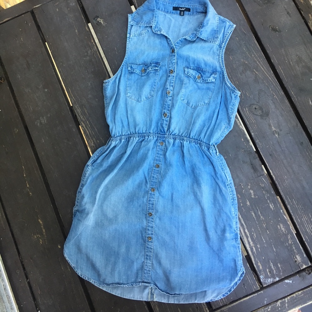 Papaya Denim Dress w/ Pockets