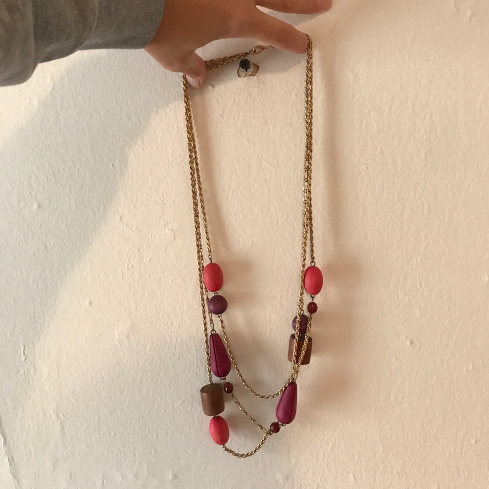 Multi chain beaded necklace