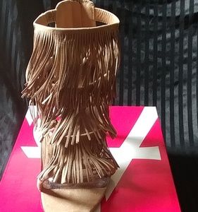 Fringe high heels