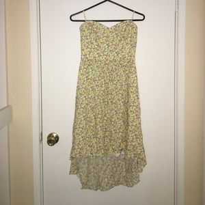 Strapless Floral High-Low Dress