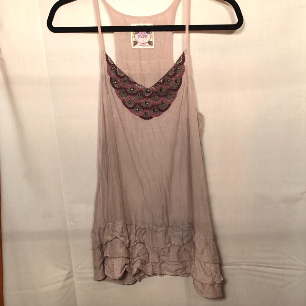 Free People Purple Ruffle Blouse
