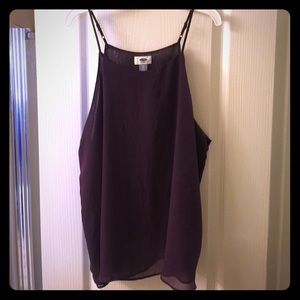 Sheer purple tank top