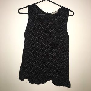 Black Polka Dot Sleeveless Blouse