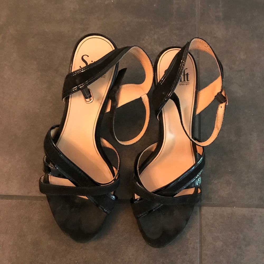 Black suede dress sandals