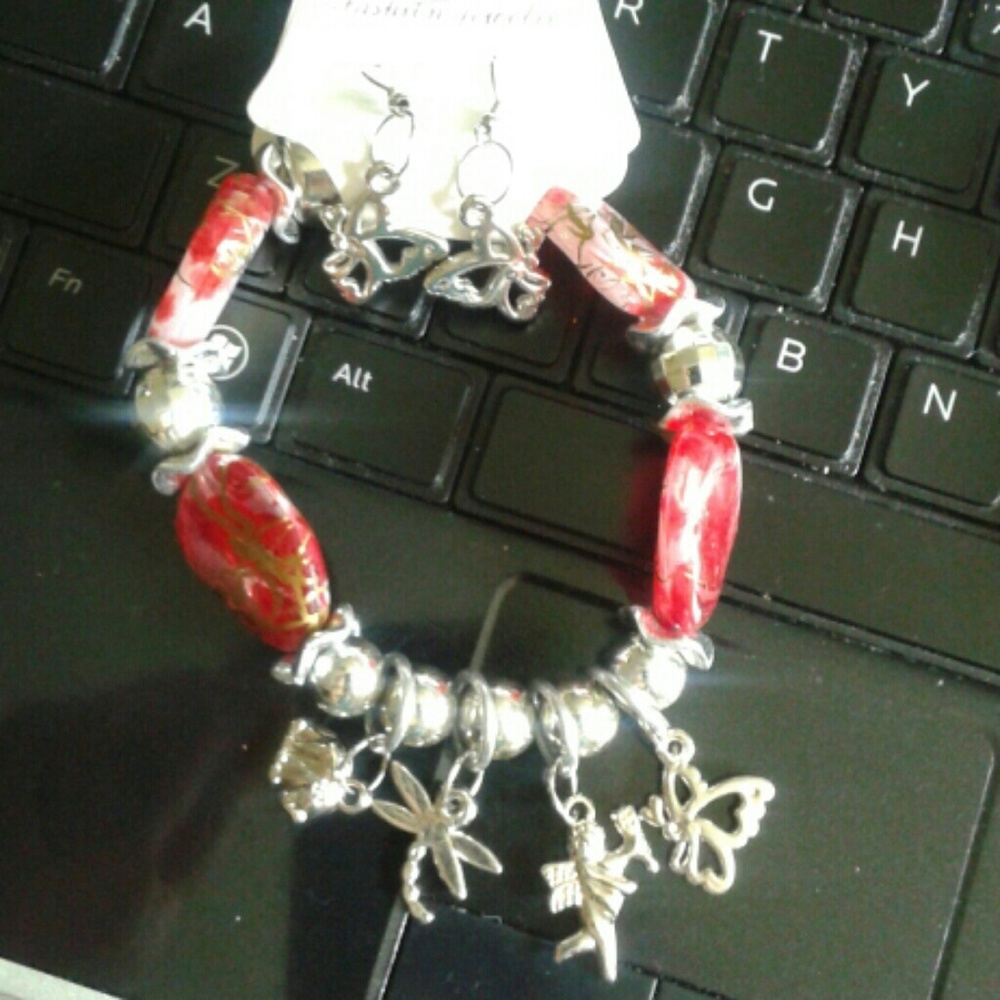 Charming Bracelet and Earrings set