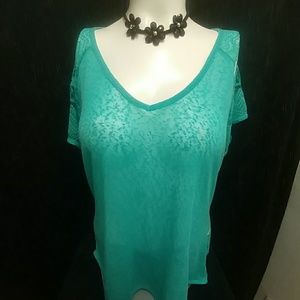 Deb teal lace top