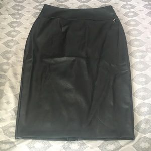Faux leather pencil skirt